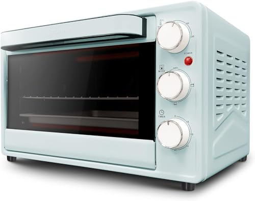 Grunkel - HR-23 - Horno eléctrico multifunción de sobremesa de 23l con 3 funciones de calor y selector de temperatura hasta 230ºC. Temporizador hasta 60 min - 1600W (Azul)