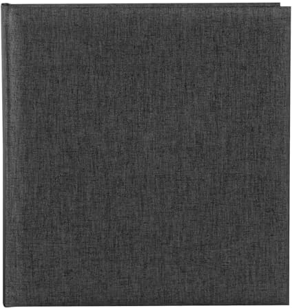 goldbuch Summertime 31 660 Photo Album Anthracite Jumbo Photo Book 30 x 31 x 6 cm 100 White Pages Picture Album Cover Linen Photo Album Bookbound Photo Book Black Grey