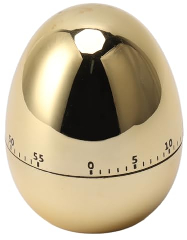 Manual Timer, ABS Egg Model Mechanical Timer for Kitchen (Gold)