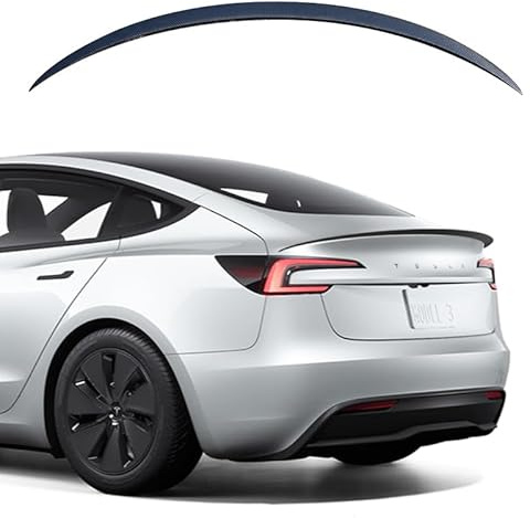TOPABYTE Alerón Trasero Coche para Tesla Model 3 Highland 2025 2024 Real Carbon Fiber Performance Spoiler Trunk Wing ala Rendimiento para Tesla Highland Accesorios (Fibra de Carbono Brillante)