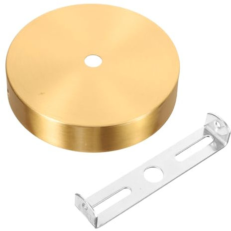 OSALADI Rosone Per Lampada a Sospensione in Ottone Vintage, Piastra Di Copertura Per Plafoniera Kit Viti, Accessorio Per Lampadari Da Soffitto Per Soggiorno Fai Da Te, Diametro 100 Mm