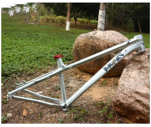 27.5er Hardtail Cuadro De Bicicleta De Montaña Freno De Disco Cuadro MTB Eje Pasante 12x142mm Cuadro De Aleación De Aluminio Medio Enrutamiento Interno XC/Am(Color:Silver)