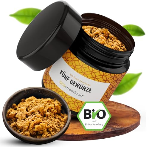 asiastreetfood Fünf Gewürze Pulver Bio 40 g – Asiatische Gewürzmischung ideal für Schmor- & Grillgerichte – 5 Gewürze Pulver in Bio-Qualität – Asia-Gewürz-Mix mit süß-scharfer Würze