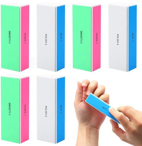 APOMOONS 6 Lima per Unghie Blocchi per Lucidare Unghie, Buffer Unghie Blocco per Unghie Lima Unghie, 4 Livelli, Nail File Rimuove I Bordi E Crea Istantaneamente una Lima Professionale Lucida