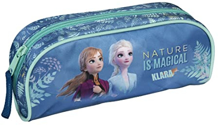 Undercover Schlampermappe Disney Frozen Mädchen - Personalisiert mit Name - Federmappe ELSA Anna - Schüleretui Schulanfang Kinder - hellblau