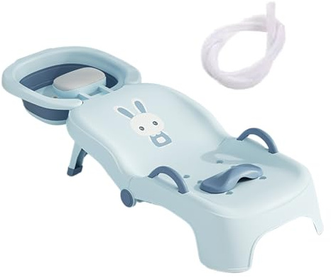 Masoog Asiento de champú plegable para niños con champú, asiento reclinable para bebés de 0 a 10 años, para el hogar y el salón