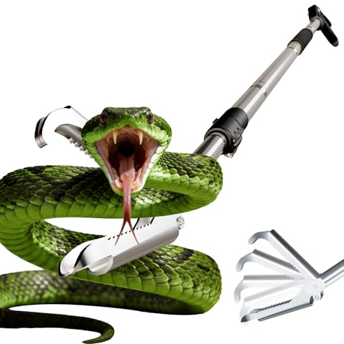 Nenkim Snake Handling Grabber, Snake Tong Reptile Grabber Wide Jaw Handling Tool with Anti-Slips and Locked Heavy Duty for Rattlesnakes Garter Snakes Copperheads Python and Other Reptiles.