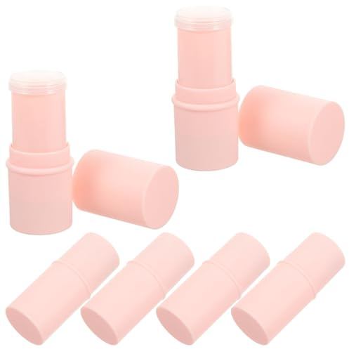 HOMOCONO Tubo Vuoto Contenitori Portatili 6 Pezzi in Plastica Rosa per Balsamo Labbra per Conservare e Ricaricare Prodotti Cosmetici Quotidiani per Crema Labbra