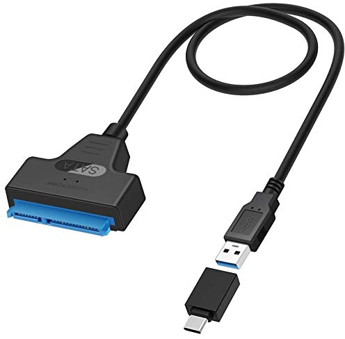 GeekerChip 50 cm Cavo USB 3.0 a SATA 5 Gbps Adattatore HDD 2.5 HDD/SSD Convertitore USB a SATA III (Regalo: Adattatore USB C a USB 3.0)