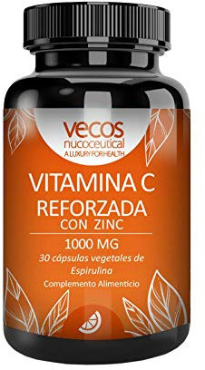 Vitamina C 1000 mg con Zinc para Reforzar el Sistema Inmunológico | 30 Cápsulas Vegetales | Ayuda a Reducir el Cansancio y la Fatiga | Potente Antioxidante Natural