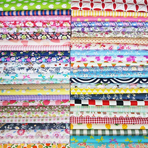 Stoffpaket Qililandiy 25 Stück Baumwollstoff 100% Baumwolle Nähstoffe DIY Patchwork mit zufälligen Muster Zugeschnittene Stoff Quadrate zum Nähen Handwerk Deko 30x30cm