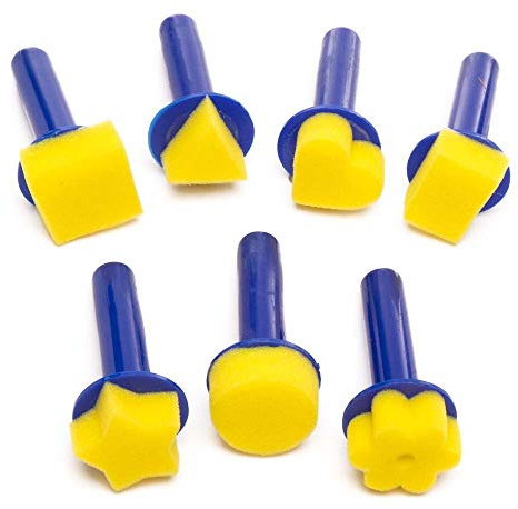 Baker Ross FE293 Tampons de peinture éponge - paquet de 8, pinceaux pour enfants, fournitures de peinture, fournitures d'art pour enfants