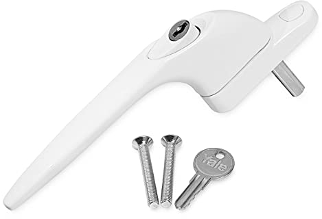 uPVC Universal Window Handle Inline Locking Espag Double Glazing White 40mm