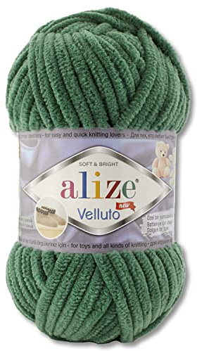 100 g Alize Velluto Wool in 30 Selections (532 | Pine Green)