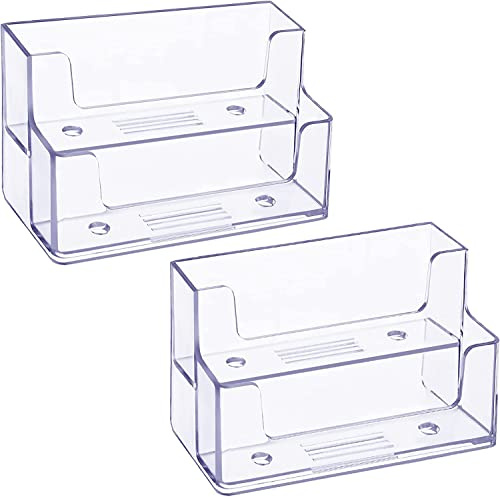 Soporte para tarjetas de visita acrílico para mostrador y dispensadores de escritorio (1 nivel, 2 niveles, 3 niveles, 4 niveles, 6 niveles, 8 niveles) (2 niveles estilo C)