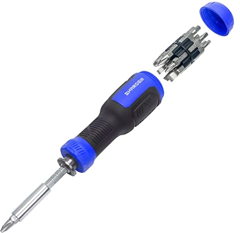 SHARDEN Multibit Schraubendreher 13-in-1 Magnetische Bohrer Verlängerung Schraubendreher Set Multitool All in One mit Torx, Schlitz, Kreuzschlitz, Sechskant,Pozidriv und 1/4 Mutternschlüssel