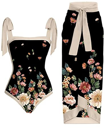 PAIDAXING Costume da bagno intero da donna, monokini vintage con controllo della pancia, Nero, S