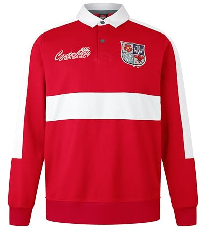 Canterbury Adult Unisex Official British & Irish Lions Heritage Rugby Jersey | Relaxed Fit, Red Haute, XL