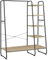 VASAGLE Kleiderständer, Garderobenständer, 45 x 120 x 160 cm Garderobe, Kleiderstange, Schuhablage, offener Kleiderschrank, 6 Haken abnehmbar, Schlafzimmer Flur, türkisbraun-Mattschwarz RGR116K01