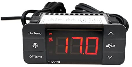 Fegtrtyoa EK-3030 Controlador de Temperatura Digital 220V Sensor de Termostato Termostato de DescongelacióN de RefrigeracióN para Congelador de Almacenamiento en FríO
