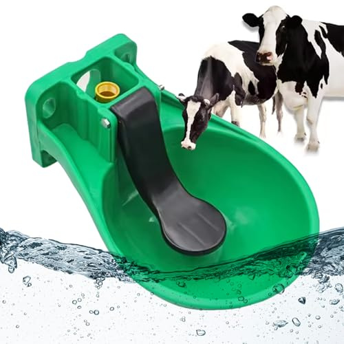 Kensbro Abreuvoir Chevaux, Abreuvoir Automatique avec Languette à Pression + vis Raccordement Adaptateur, Distribution Automatique d'eau, Abreuvoir pour Bovins, ânes et Chevaux, Vert