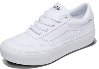 Vans Brooklyn LS Platform- Tenis para Mujer, Lona Blanca y Blanca, 39 EU