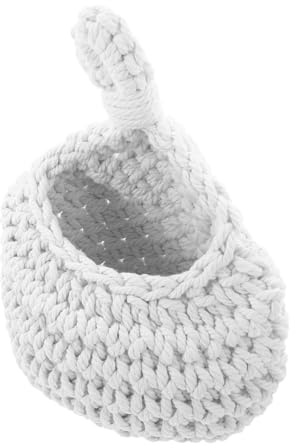 KOMBIUDA Cesto da Appendere al Muro senza in Corda Bianco Superficie Cesto Porta Frutta e Verdura in Corda Bianco Design Intrecciato Naturale Superficie senza per Cucina Rustica