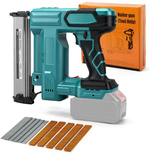 Pistola per unghie compatibile con batteria Makita 18V, 2 in 1 18GA Pistola Sparachiodi elettrica, con 500 chiodi e 500 punti, 80 colpi al minuto, per fai da te e lavori in legno (senza batteria)