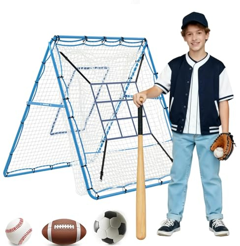 GarveeLife - Red de Rebote de béisbol 2 en 1, con ángulo Ajustable, Dispositivo de Entrenamiento para Softbol, Fútbol, Voleibol