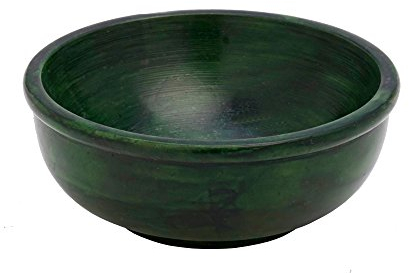 NKlaus Räucherschale grün Rauchgefäß 11cm Durchmesser Deko Specksteinschale Weihrauchbehälter aus Speckstein 7520