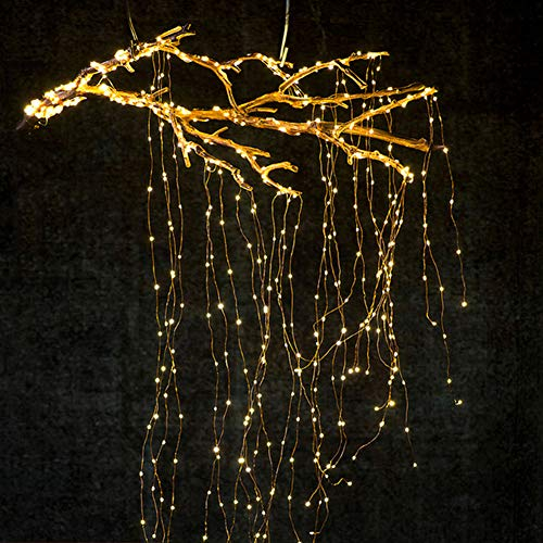 Fairy Lights, Queta Tree Vine Light String with Remote Control Outdoor Indoor Christmas LED Fairy Lights Battery Operated Warm White