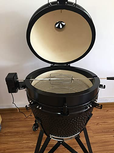 YNNI KAMADO TQKJZ21 Powered Stainless Steel Rotisserie for 21 UK plug TQKJZ21