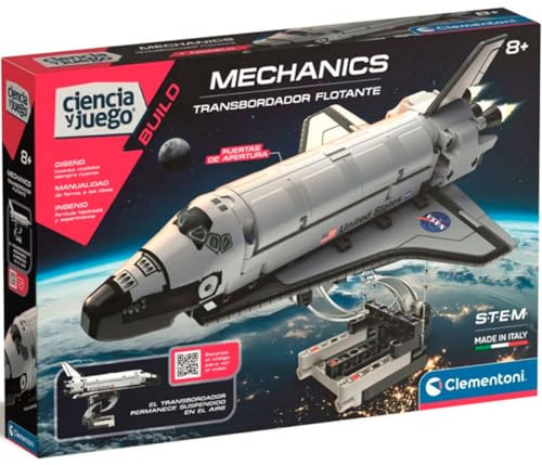 Clementoni - Mechanics Lab NASA Vehículo Flotante, Set de construcción para Montar Cohete, para niños de 8 años y más, con App e Instrucciones 3D (55466)