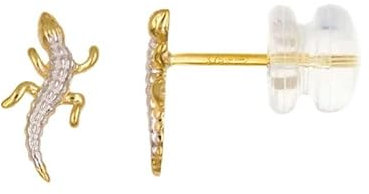 Boucles d'Oreilles Or Bicolore Salamandre