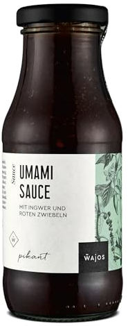 Wajos Umami Sauce 245ml – Pikante Gourmet Soße mit Ingwer und roten Zwiebeln