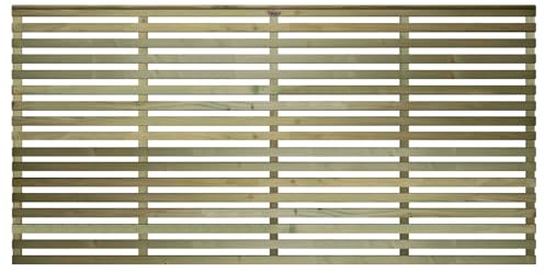 Premier Vogue, 6ft x 3ft (5 Pack) Fence Trellis Panel Wooden Horizontal Slatted Screen | Decorative Contemporary Venetian-Style Privacy Topper for Outdoor Living Space (Wide: 182cm x High: 89cm)
