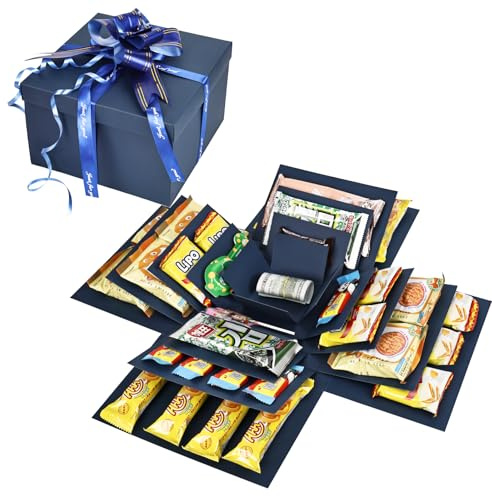 Surprise Box, 5-Layer Creative Gift Box, Explosion Box, DIY Handmade Gift Box, Surprise Box, Explosion Box for Christmas, Birthday, Anniversary, Valentine's Day, Wedding Gift (Blue)