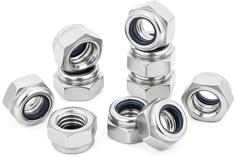 M5 Stainless Steel Lock Nuts,5mm Self Nylock Locking Nuts with Nylon Inserts (Pack of 70)