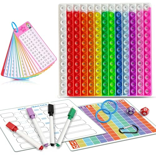 Times Table Poppet 12x12 Math Fidget Toys for Kids Multiplication Times Tables Poster Fidget Toy Relieve Stress and Anxiety 12x12 Math Tool Interactive Math Practice Kit for Classroom and Home Use