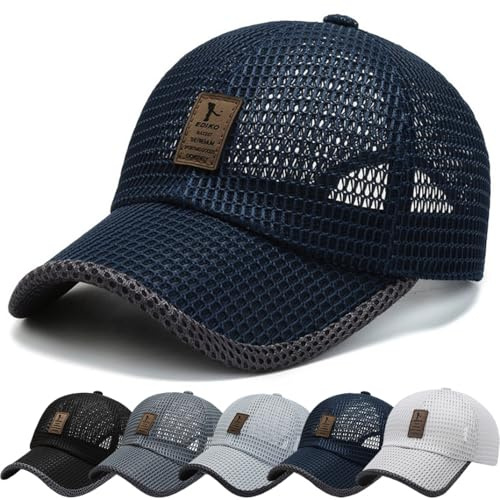 Gorra Beisbol Hombre Verano Malla Gorras Anti-UV Transpirable Hip Hop Malla Ajustable Espalda Protección UV Verano Sombrero para El Sol Gorra Deportiva