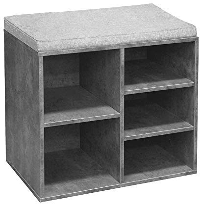 HTI-Line Schuhbank Katja5 Schuhablage Sitzbank Garderobe Schuhkommode Flur Organizer Schuhbank Standregal 5 Fächer