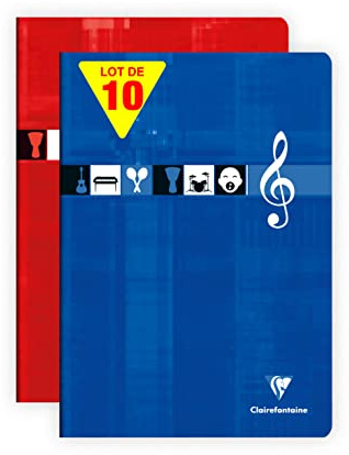 Clairefontaine 3117C - Lot 10 Cahiers Musique et Chants A4 48p GC + Portées