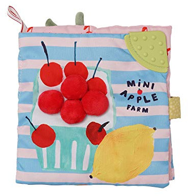 Manhattan Toy Mini-Apple Farm Soft Activity Crinkle Book for Baby & Toddler with Discovery Mirror and Textured Teether