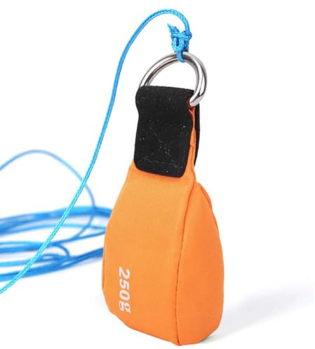 Bolsa de Pesas para Tiro Deportes, Bolsa de Cuerda para Lanzar Bolsa de para Escalada en Roca Bolsa de Lanzamiento de Cuerdas Arboristas con Anillo D para la Escalada de árboles, Naranja