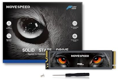 MOVE SPEED HB7450 2TB SSD for PS5 with Heatsink TLC NAND, PCIe 4.0 NVMe M.2 Internal Solid State Drive - Up to 7450MB/s, 3D Storage Expansion Compatible with PS5, Desktops and Laptops