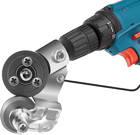 CZS Sheet Metal Cutter Drill Attachment, Electric Drill Shears Attachment Cutter Nibbler, Metal Nibbler Drill Attachment for Cutting Iron, White Sheet, Steel, Copper, Aluminum