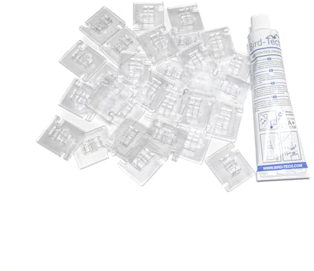 Bird-Tech TM Ganci per Reti + Silicone Trasparente (100 Pezzi + 2 Silicone)