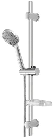 Saliscendi doccia regolabile 70 cm con doccetta a 5 tipi di getto e flessibile 150 cm, risparmio idrico 40%