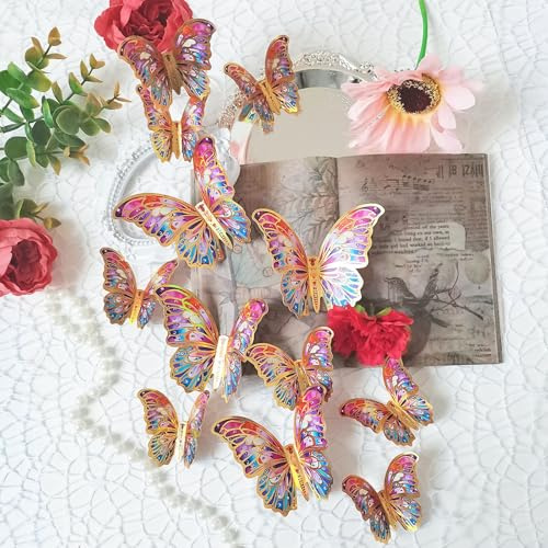 36 pegatinas de mariposa para decoración de pared, pegatinas de pared con mariposas, decoración 3D de mariposas, pegatinas de pared, mariposas para manualidades, manualidades (color)