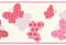 YöL Red and Pink Butterflies Border - Washable Wallpaper - Nursery Toy Room - Paste The Paper